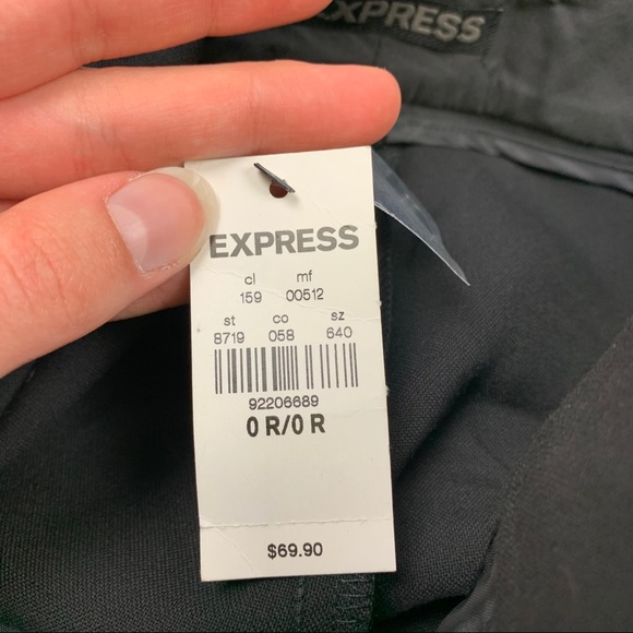 NWT Express Black Mid Rise Slacks Dress Pants Sz 0 - Picture 5 of 8